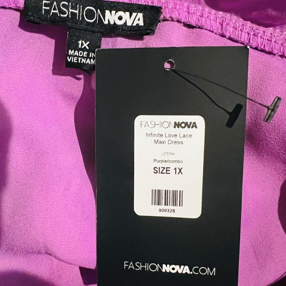 Fashion Nova Infinite Love Halter Neck Front Split Maxi Dress Size 1X NWT Purple - Picture 5 of 8